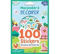 Mon poster à décorer - 100 stickers - Animaux de la ferme