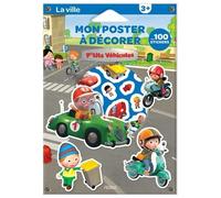 Mon Poster À Décorer P'tits Véhicules La Ville - Avec 100 Stickers