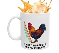 Mon poulet a besoin d'une tasse d'abricot - Tasse à café Gamer, verres fantaisie amusants | humoristique en céramique pour boissons chaudes et froides, pour voyage, cuisine, matin, soirée, fête