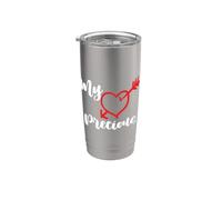 Mon Précieux Cœur Avec Flèche Et Écriture Romantique Gobelet isotherme en acier inoxydable double paroi