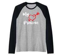 Mon Précieux Cœur avec Flèche Et Écriture Romantique Manche Raglan