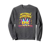 Mon Premier Concert était Epic Kids Music Festival Memory Sweatshirt, Unisexe pour Adultes, Chiné Foncé, S