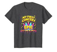 Mon Premier Concert était Epic Kids Music Festival Memory T-Shirt, Enfant, Chiné Foncé, 8 Ans