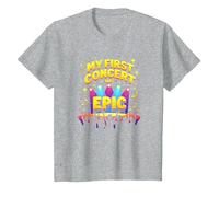 Mon Premier Concert était Epic Kids Music Festival Memory T-Shirt, Enfant, Gris Chiné, 8 Ans