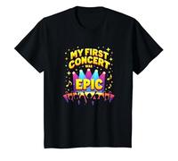 Mon Premier Concert était Epic Kids Music Festival Memory T-Shirt, Enfant, Noir, 4 Ans