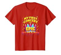 Mon Premier Concert était Epic Kids Music Festival Memory T-Shirt, Enfant, Rouge, 6 Ans