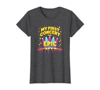 Mon Premier Concert était Epic Kids Music Festival Memory T-Shirt, Femme, Chiné Foncé, XXL