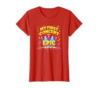 Mon Premier Concert était Epic Kids Music Festival Memory T-Shirt, Femme, Rouge, S