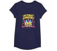 Mon Premier Concert était Epic Kids Music Festival Memory T-Shirt, Fille, Bleu Marine, XS