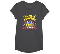 Mon Premier Concert était Epic Kids Music Festival Memory T-Shirt, Fille, Chiné Foncé, M