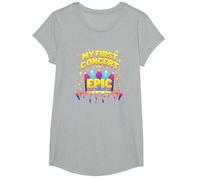 Mon Premier Concert était Epic Kids Music Festival Memory T-Shirt, Fille, Gris Chiné, XS