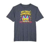 Mon Premier Concert était Epic Kids Music Festival Memory T-Shirt, Homme Grandes Tailles, Bleu Chiné, 5X Tall