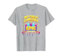 Mon Premier Concert était Epic Kids Music Festival Memory T-Shirt, Homme, Gris Chiné, L
