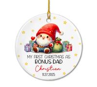Mon Premier en Tant Que Beau-Père Ornement Suspendu Céramique Pendentif De Noël avec Ficelle Décoration De Noël A Suspendre pour Maison Festival Mariage