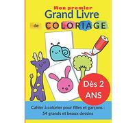 Mon premier Grand Livre de COLORIAGE - Dès 2 ans - Cahier à colorier pour filles et garçons : 54 grands et beaux dessins: Colorier, gribouiller, ... - peinture, feutres, crayons, cires...
