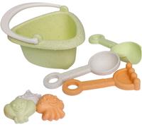 Mon Premier Jouet de Sable Mini - 7 PIÈCES - Mélange de Paille de blé en Plastique, Set coloré pour Enfants à partir de 18 Mois avec Seau