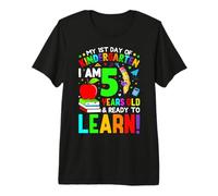 Mon Premier Jour de Maternelle J'Ai 5 Ans et prêt à Apprendre T-Shirt Haut de Gamme