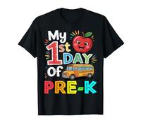 Mon Premier Jour de pré-Maternelle Funny School Bus Apple T-Shirt