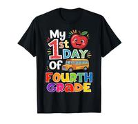 Mon Premier Jour de quatrième année, Autobus Scolaire Apple Back to School T-Shirt