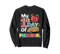 Mon Premier Jour d'école Maternelle drôle Bus Scolaire Apple Funny Sweatshirt