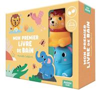 Mon premier livre de bain - Dans la savane - Un coffret avec 2 jouets déclipsables ! livre + 2 jouets de bain cracheurs - Michelle Carlslund - Auzou Éditions - Boîte ou accessoire - Jeux livres objets