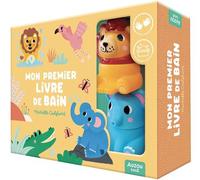 Michelle Carlslund – Mon premier livre de bain – Dans la savane – Coffret 2 jouets cracheurs