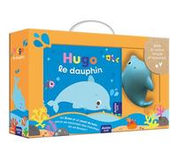 Sigrid Martinez Pena – Mon premier livre de bain : Hugo le dauphin – Valisette carton avec jouet
