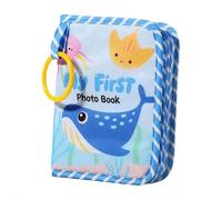 Mon premier livre photo pour bébé avec miroir de sécurité, album photo pour bébé, livres de souvenirs de première famille, livre photo en tissu doux pour tout-petits, motif dinosaures pour souvenirs