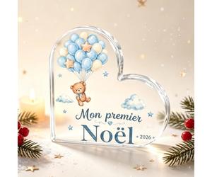 Mon Premier Noel, Boule Mon 1er Noel, Décoration Acrylique Cœur Bébé 2026 | Boule mon premier noel, tendre souvenir bébé à poser pour célébrer Noël 2026 en famille et décorer sa chambre