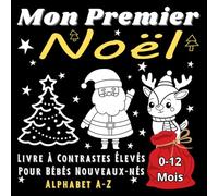 Mon Premier Noël Livre à Contrastes Élevés Pour Bébés Nouveaux-nés Alphabet A-Z