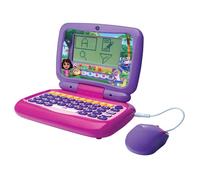 Lexibook, Power Kid® Ordinateur Portable éducatif Parlant bilingue Dora - 40 activités en français et Anglais, Rose, JC398DORi1