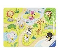 Mon Premier Puzzle Progressif en bois 8 pièces Alpexe En route vers le Zoo G