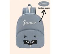 Mon premier sac d'école pour les 3-6 ans - Sac à dos mignon pour animaux personnalisé avec nom, élément essentiel de maternelle approuvé par maman Étoffe