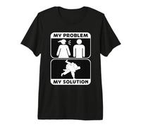 Mon problème Mon Pictogramme Papa Maman Artiste Martial Judo Fighter T-Shirt Haut de Gamme