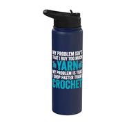 Mon problème n'est pas que j'achète trop de laine - Crochet Stainless Steel Insulated Water Bottle