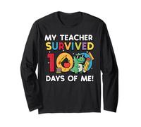 Mon Professeur a survécu à 100 Jours, Moi Trex, 100e Jour d'école, garçons Manche Longue