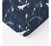 Mon PTIT Dodo Drap-Housse IMPRIMÉ Whales (baleinos) 60 x 120 cm, Bleu