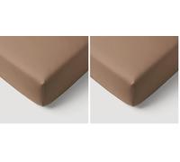 Mon PTIT Dodo Drap-Housse Jersey Brun 60 x 120 cm, Lit bébé (Lot de 2)