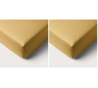 Mon PTIT Dodo Drap-Housse Jersey Moutarde 60 x 120 cm, Lit bébé, Jaune (Lot de 2)