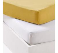 Mon PTIT Dodo LOT 1 ALESE PU + 1 Drap Housse Blanc/Moutarde 60 x 120 cm