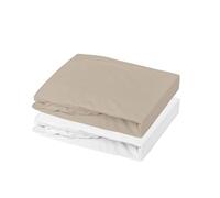 MON PTIT DODO LOT 1 ALESE PU + 1 DRAP HOUSSE BLANC/SABLE 60 x 120 cm