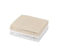 Mon PTIT Dodo LOT 2 DRAPS-Housses Jersey Blanc/Nude 70 x 140 cm