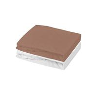 Mon PTIT DODO Lot Alèse PU + Drap Housse Blanc/Brun 70 x 140 cm