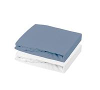 Mon PTIT DODO Lot Alèse PU + Drap Housse Blanc/Océan 70x140cm