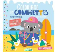 Mon P'tit Hemma - Coloriage et gommettes pour les petits - Les vacances - + de 300 gommettes repositionnables - Carotte Et Compagnie - Hemma - broché - Document jeunesse