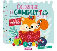 Mon P'tit Hemma - Coloriage et gommettes pour les petits - Vive Noël ! - Livre de gommettes repositionnables - coloriage - gommettes - 3 ans