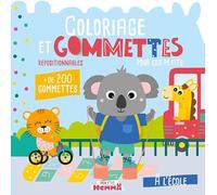 Mon P'tit Hemma - Coloriages et gommettes pour les petits - A l'école - Livre de gommettes repositionnables - coloriage - gommettes - 3 ans