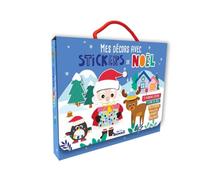 Mon P'tit Hemma - Mes décors avec stickers de Noël - valisette - Noël - 5 décors -Gommettes - Gommettes pailletées - Gommettes brillantes - coloriages - 3 ans