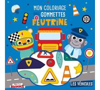 Mon P'tit Hemma - Mon coloriage avec gommettes en feutrine - Les véhicules