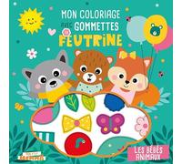 Mon P'tit Hemma - Mon coloriage avec gommettes en feutrine - Les bébés animaux